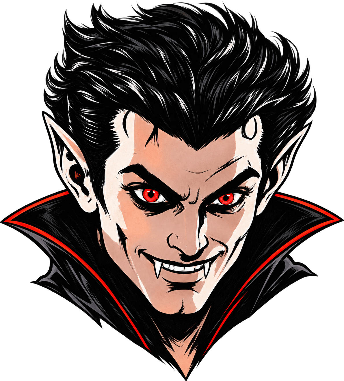 Diable avec lentilles de contact démoniaques